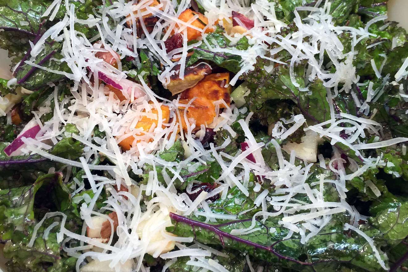 Kale Salad with Sweet Potato and Apple | Live Yoga Now