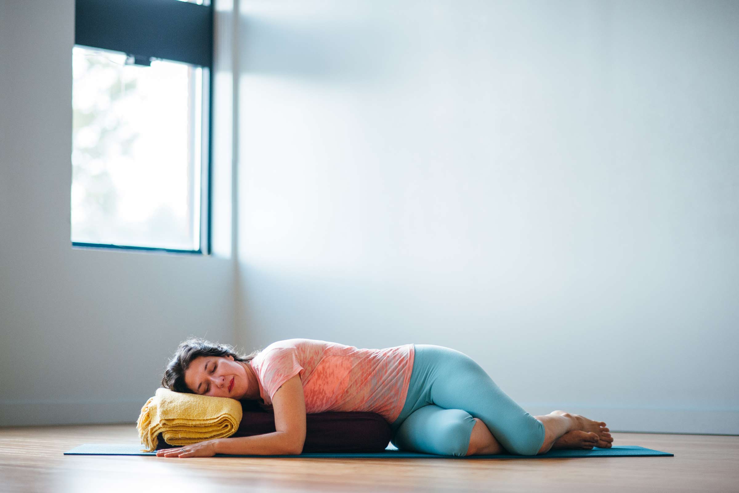 Purna Yoga 828 | My favorite restorative yoga pose: Supta Bharadvajasana