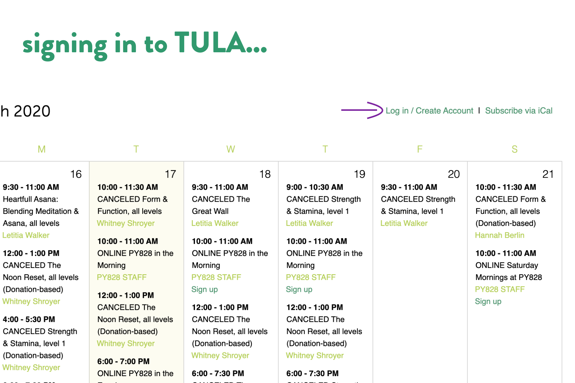 Tula LogIn Tutorial | Purna Yoga 828